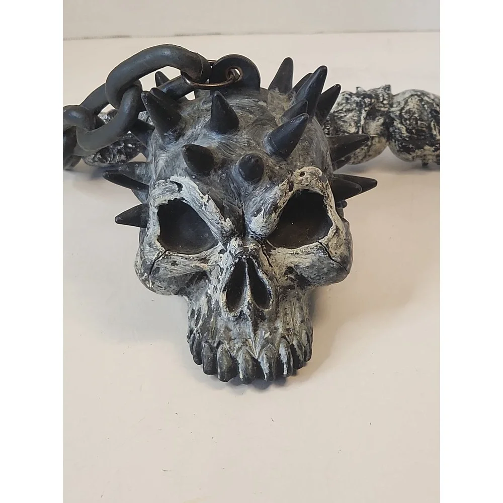 Vintage Skull Flail Mace And Chain Skeleton Medieval Costume Cosplay Rubies 1995